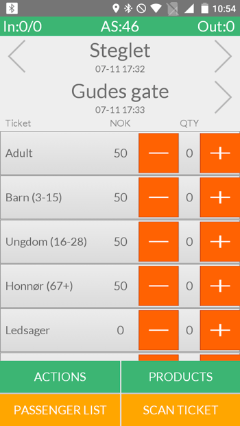 Turnit bus ticket reservation on-board driver application